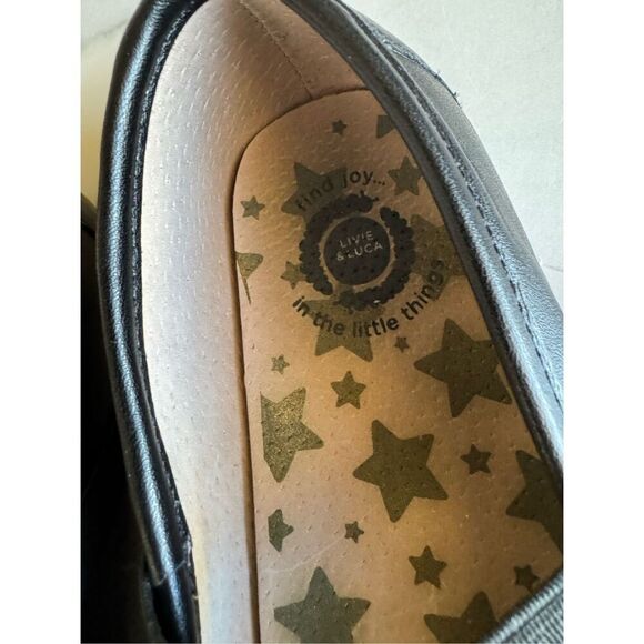 Livie & Luca black ballet flats slip on round toe criss cross strappy girls size - Picture 2 of 8